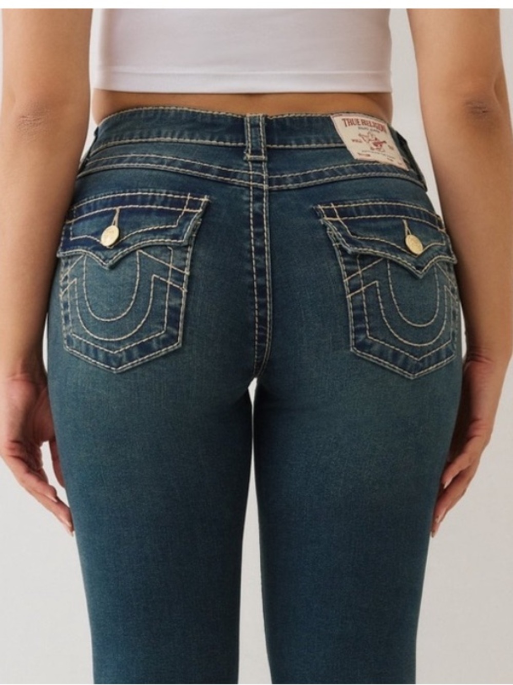 True Religion Jeans Jennie Flap Skinny Medium Toasted Cinnamon Wash Size 30